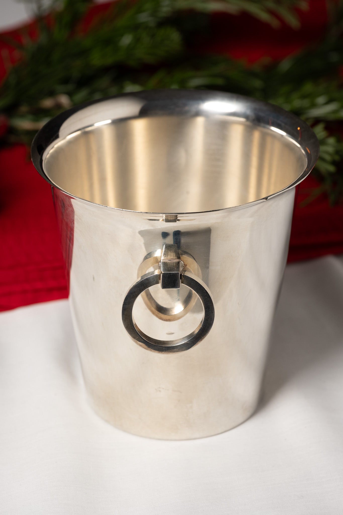 SEAU À GLACE EN MÉTAL ARGENTÉ, SAINT MÉDARD, 1970s